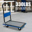 Chariot à plat robuste de 330 lb - roues pivotantes à 360 °, chariot à poussoir pliable pour entreposage / chargement (bleu)-119715958