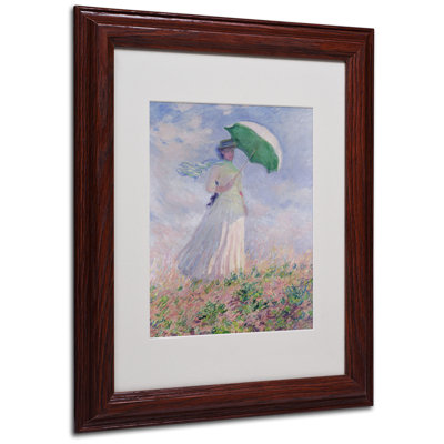 «Woman with a Parasol» par Claude Monet, reproduction d'art encadrée