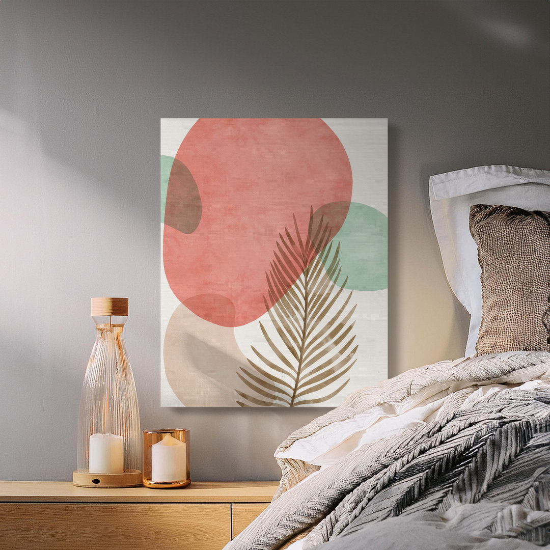 Abstract Palm Leaf Canvas Wall Art, Modern Boho Decor, Gallery Wrapped Print, Ready to Hang, Archival Ink, Statement Piece