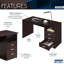 Bureau d'ordinateur classique avec plusieurs tiroirs-772857231-716257725