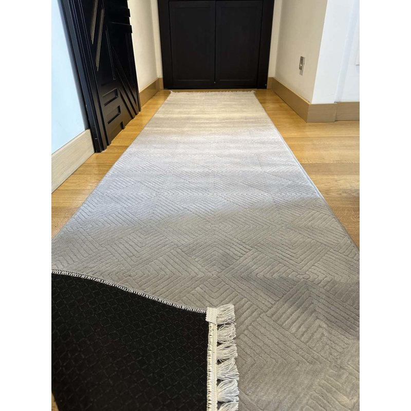 Tapis en coton avec envers antidérapant Lanney, Carré 2 pi 7 po