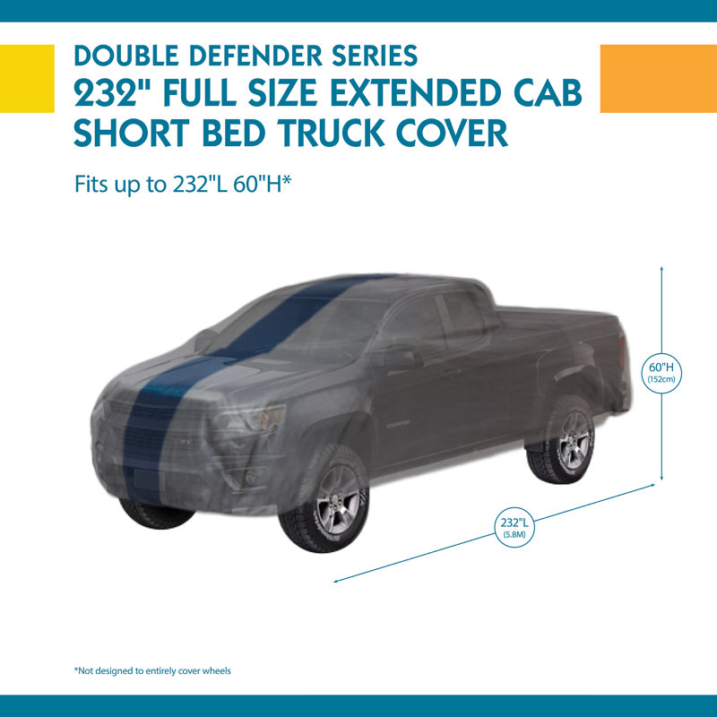 Couverture d'automobile Double Defender, 60" H x 70" lx 232" P