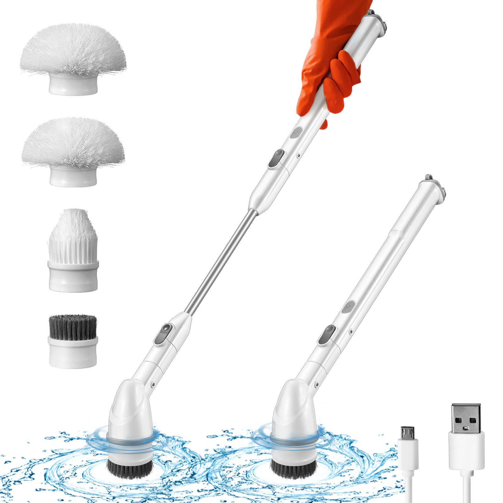 Clearance!Electric Cleaning Brush ,Electric Spin Scrubbers, New Wireless  Cleaning Spin Brush With 6 Replaceable Brush Head, Power Scrubbers For