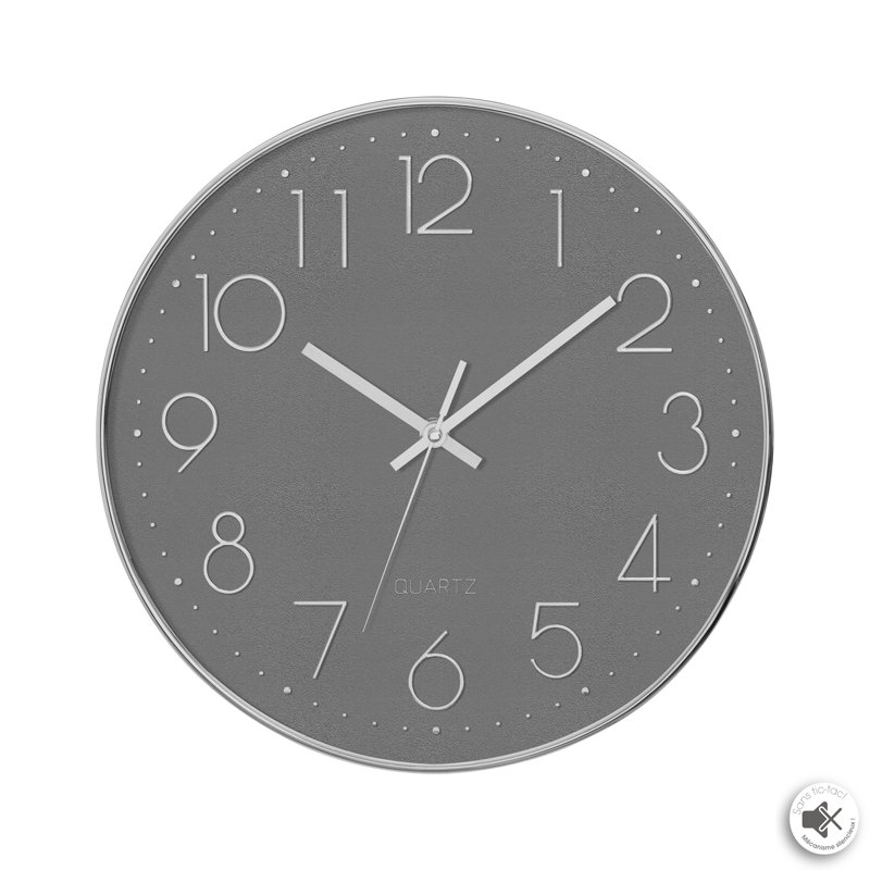 Laylahni Metal Wall Clock, Grey