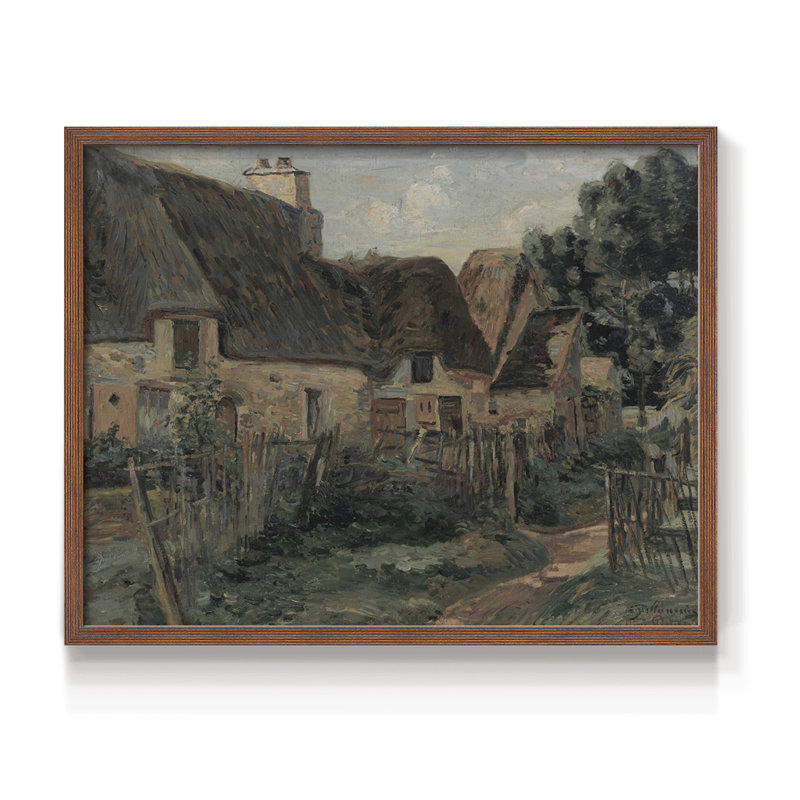 Paysages rétro-DCCDX-impression encadrée - réaménageable, H 8 po x l 10 po, Noyer