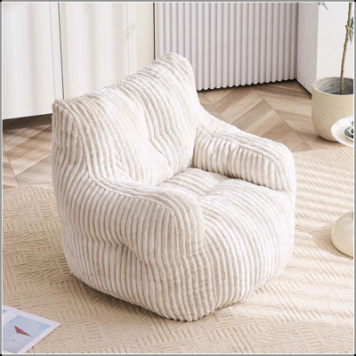 Comfortable Plush Corduroy Bean Bag Chair Filled With Premium Memory Foam For Relaxation