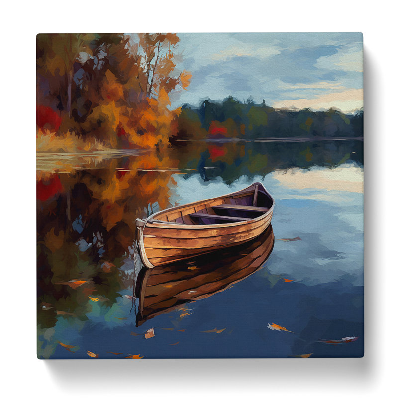 Boat On A Lake Digital - Print, 50cm H x 50cm W x 3cm D