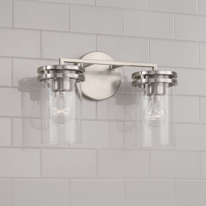 2 - Light Dimmable Vanity Light, Silver