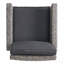 Tabouret de bar pivotant extérieur en osier 30 po avec coussin résistant à l'eau, mélange de noir et de gris foncé