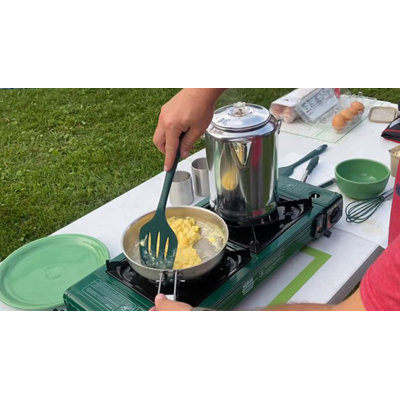 King Kooker 10 pc. Green Silicone Coated Utensil Set with Carry Bag
