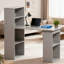 Bureau d'ordinateur compact avec bibliothèque, idéal pour les petits espaces de bureau à domicile et une organisation efficace, gris