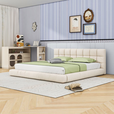 Upholstered Platform Bed with Headboard