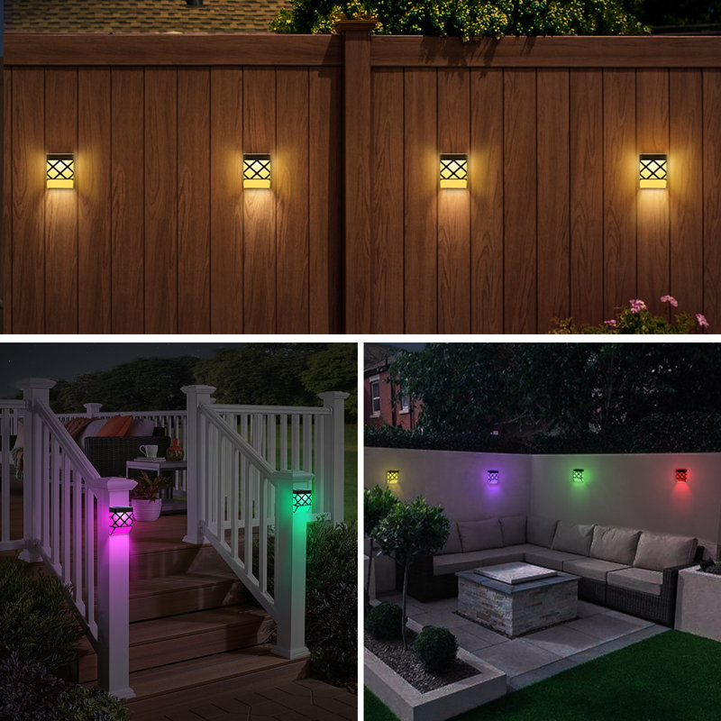 4'' Solar Powered Integrated LED Color Changing Outdoor Lantern