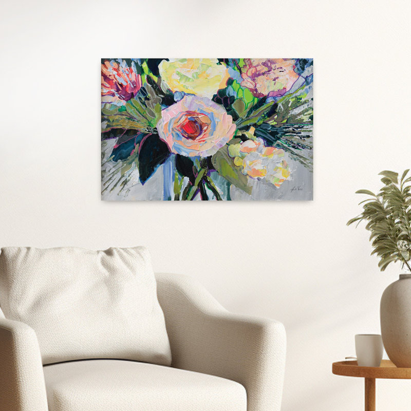 Art contemporain Art floral contemporain, H 16 po x l 24 po