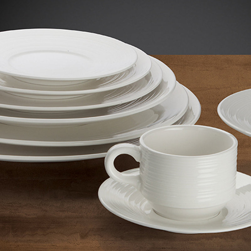 Sharod Latitude Run 6.5 Inch White Porcelain Dessert Plates Zendo Collection