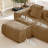 Modular 3 Seat L Shape Sectional Boneless Sofa Streamlined Design  With French Edge Piping, No Assembly Required, 3-Seat Sofa Couch With Throw Pillows And 1 Movable Ottoman, Velvet Fabric-1896612414-1896612412-1896612410