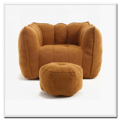 Fauteuil à billes avec repose-pieds en chenille