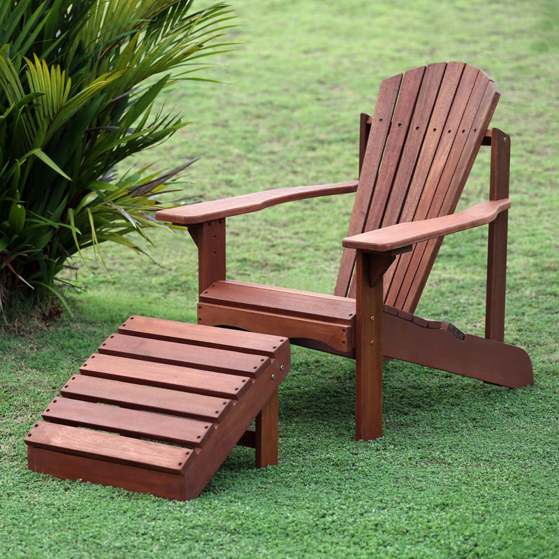 Arianna Solid Wood Solid Wood Outdoor Ottoman with Sunbrella® Cushion