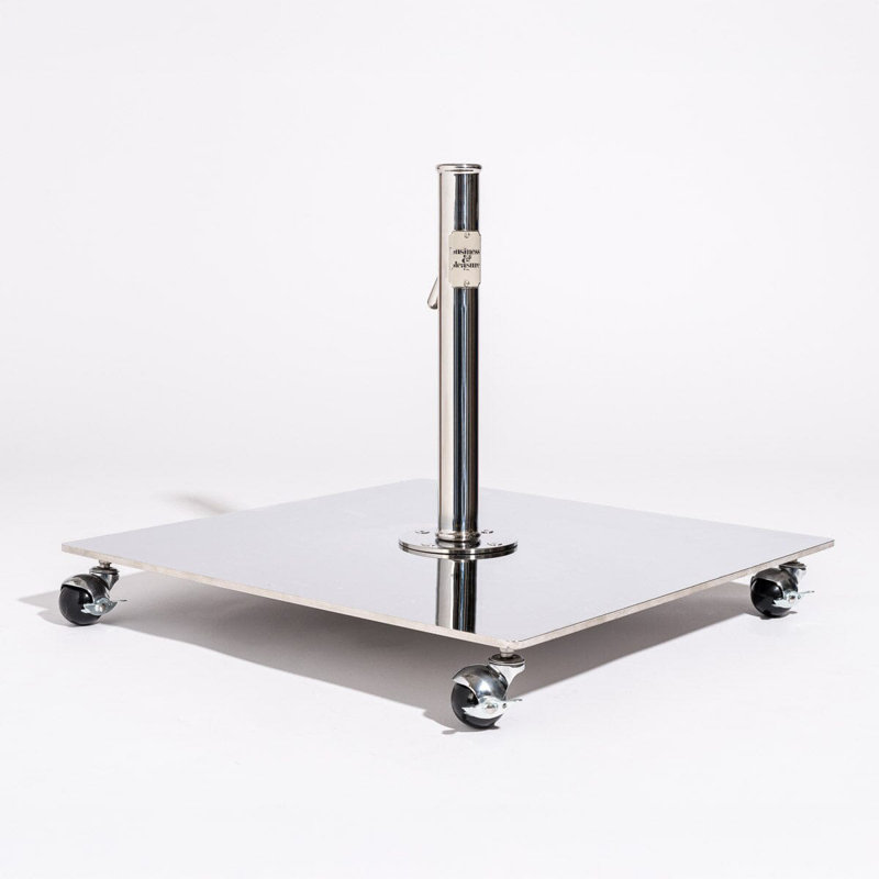 55 Steel Plastic In Ground Umbrella Base, Stainless Steel