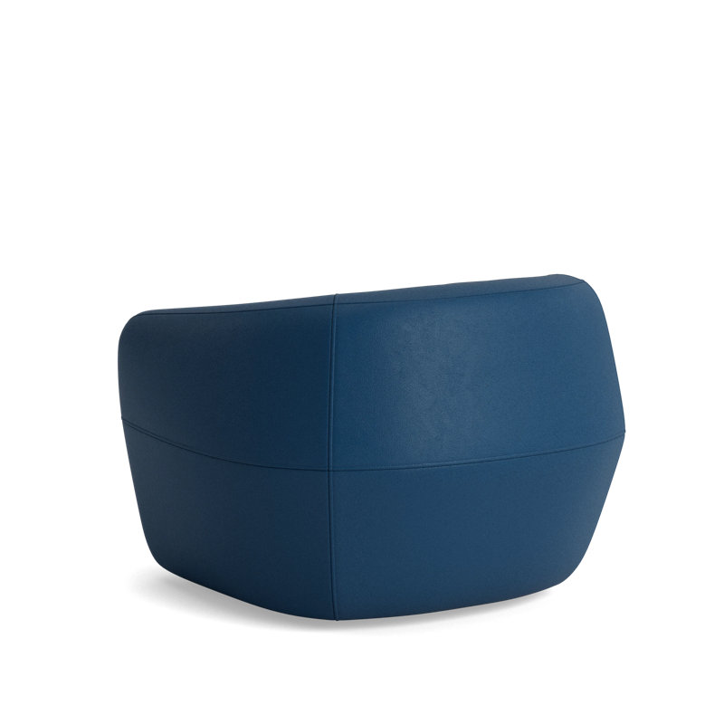 Elaine Leather Swivel Chair, Leather - Deep Blue