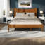 Lits robustes de taille King, cadre de lit en bois massif, style classique moderne pour la maison-645141636