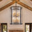 8-Light Dimmable Black Gold Glass Drum Chandelier