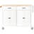 Solid Wood Top Kitchen Island Cart In White, 4 Door Cabinet With Space Shelves, 2 Drawers, Spice & Towel Rack, Locking Wheels Adjustable-120266012-120266011