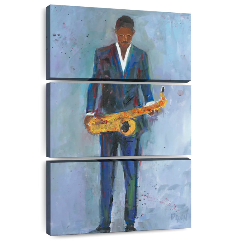 Abarca Sax In A Blue Suit, 74" H x 48" W