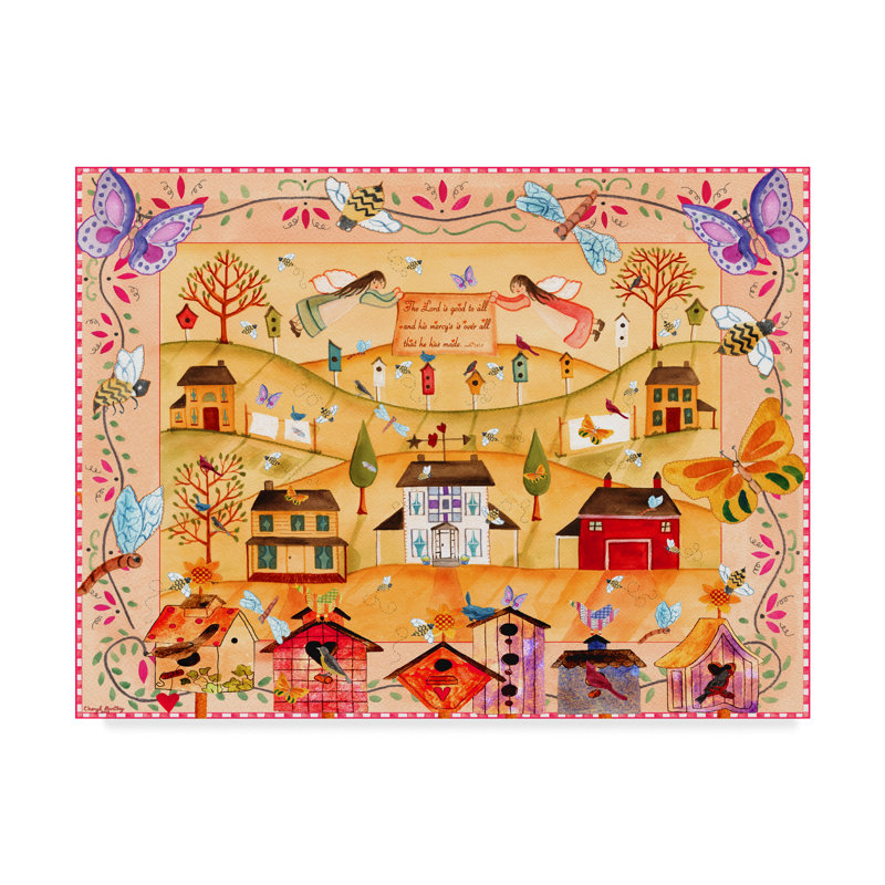 « the lord is good to all » par cheryl bartley, reproduction sur toile tendue, H 14 po x l 19 po x P 2 po