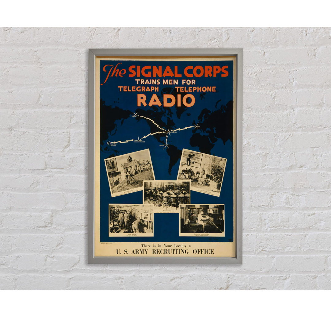 Join The Signal Corps Gerahmter Druck