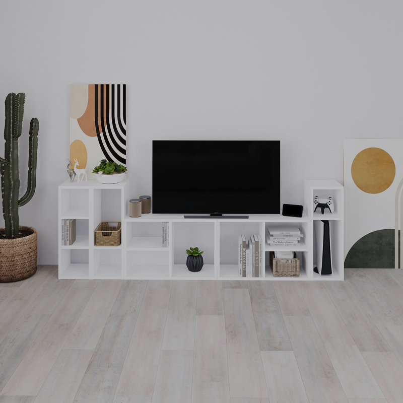 Sereta Big Low Bookcase Versatile Modular Display Unit for Stylish Storage, White