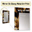 Golden Lily Flower Glam On Black II - miroir décoratif lys, miroir mural doré, impression sur métal-379785813