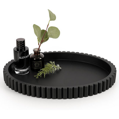 Oval Concrete Decorative Tray, Modern Tray For Coffee Table, Table Centerpiece, And Home Decor