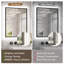 Miroir de salle de bain à DEL avec rétroéclairage, miroir de meuble-lavabo, bord biseauté avec cadre en métal, 3 lumières de couleur, désembuage sécuritaire-635047456-635047463