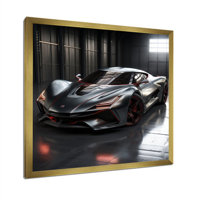 «Silver Italian Italian Car II», art mural voiture exotique