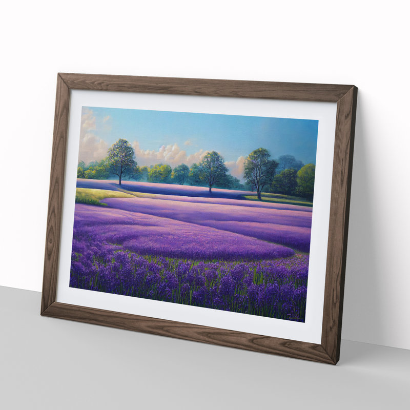 Exciting Bluebell Field - Framed Print, 34cm H x 46cm W x 2cm D, Walnut