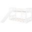 Lit simple superposé avec glissade - blanc pour une chambre calme et une construction stable