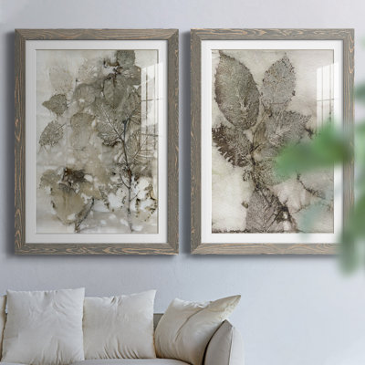Birch Leaves I - ensemble de 2 reproductions d'art sur papier