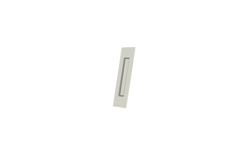 Deltana FP10225U26D 10" Height Pocket Door Rectangular Flush Pull Brushed Chrome, Polished Nickel