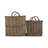 Rectangular Hessian Lined Wicker 2 Piece Storage Basket Set