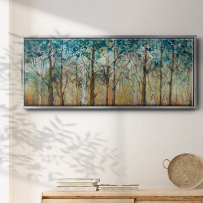 Sunlit Birch Grove- Framed Canvas