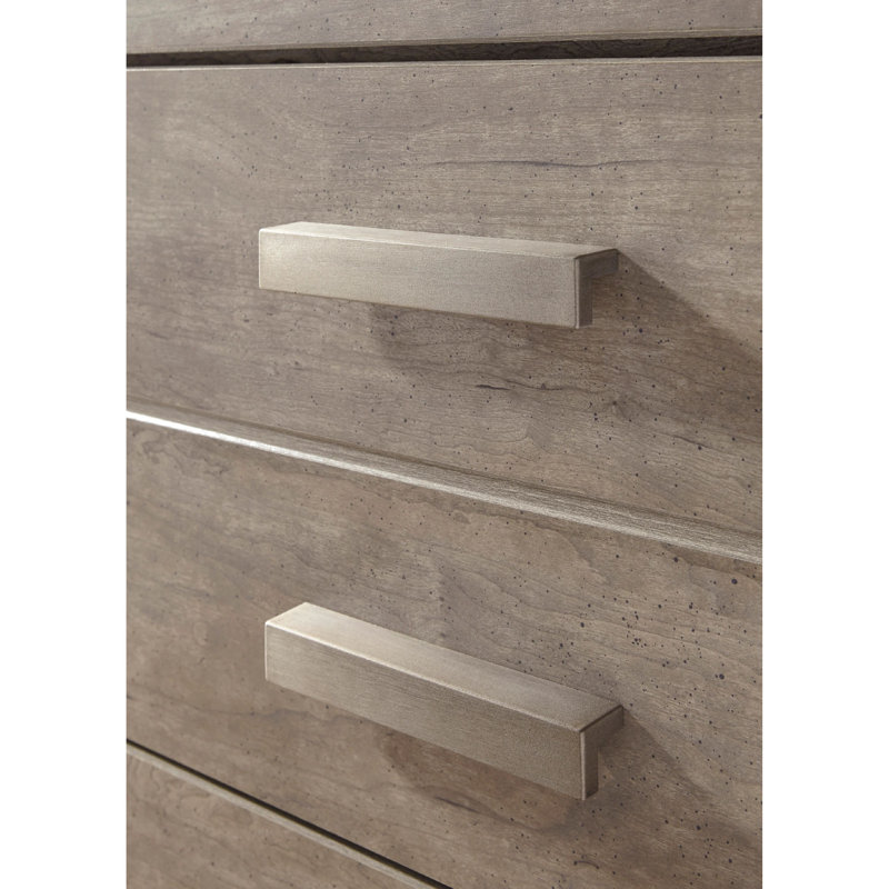 Ensemble de commode 2 pièces Kulv, 6 tiroirs avec poignées, gris rétro