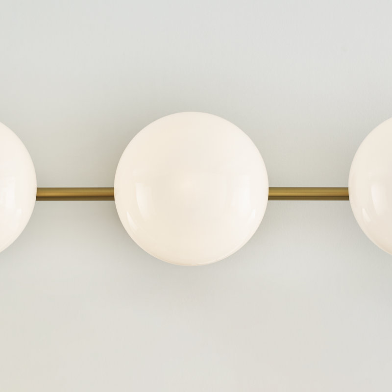 Vibi 3 Light Alabaster Dimmable Vanity Light, Burnished Brass