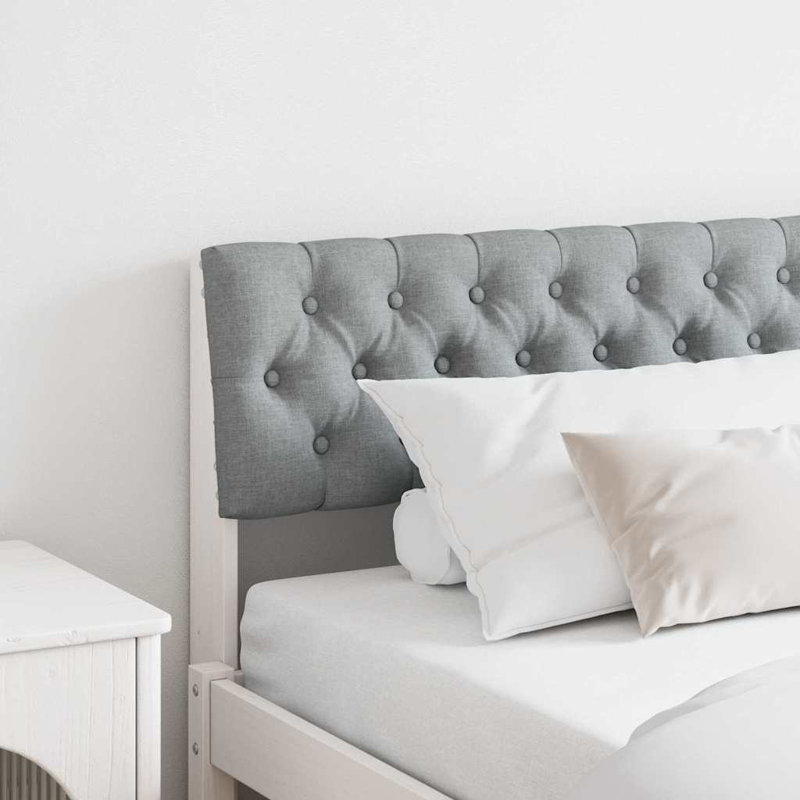 Solid Wood Headboard, DE Size - 180 x 220 cm, White, Light Grey