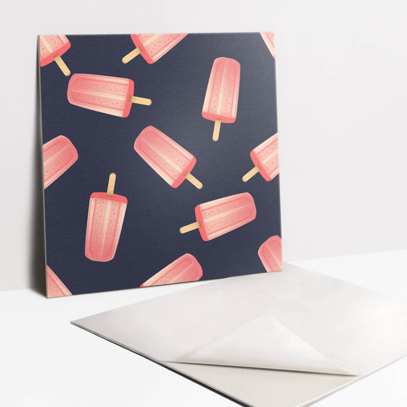 Self Adhesive Vinyl Splashback Wall Tiles Sticker Peel Stick set 9 pieces 30x30 cm ice lolly