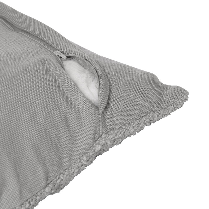 Coussin Boucle, Gris, Housse de coussin seulement - sans coussin, H 24 po x l 24 po