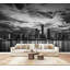 Papier peint adhésif autocollant amovible noir et blanc Chicago Skyline-682945359