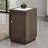 Transitional Side Table with Quartz Stone Top and USB Port – Dark Walnut