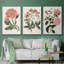 «Pink Floral Mix IV», ensemble de 3 pièces encadrées sur toile-97710992-97710993
