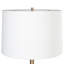 Lampe de table 31 pouces, pierre de travertin naturel et laiton antique avec abat-jour tambour en lin blanc